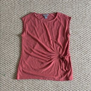 Liz Claiborne Pink Ruched Tie Front Muscle Tee